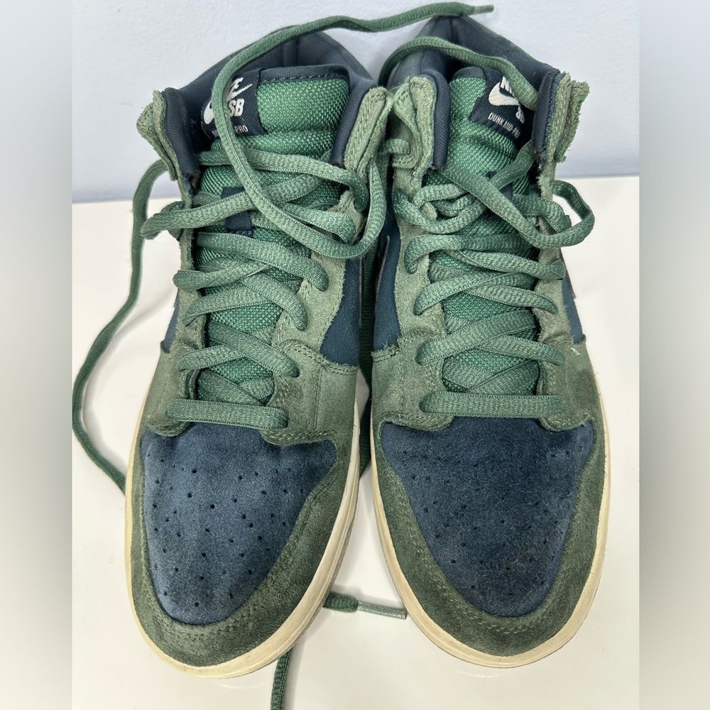 Nike SB Dunk Mid Pro Green 314383-304 vintage Retro 9.5 Suede black lava - Picture 3 of 9